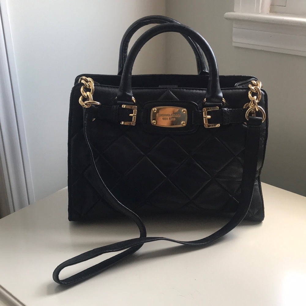 Michael Kors black quilted leather bag